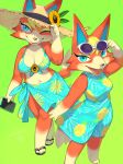  absurd_res animal_crossing anthro audie_(animal_crossing) blonde_hair breasts canid canine canis clothed clothing eyewear female fur hair hi_res kame_3 looking_at_viewer mammal nintendo orange_body smile sunglasses video_games wolf 