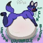  ambiguous_gender anthro ass_up belly big_belly blue_eyes blush butt canid canine digital_media_(artwork) feet fox hi_res hyper hyper_belly klew lying mammal neck_bulge on_front oral_vore pawpads pixel_(artwork) raised_tail roundpixel rumbling_stomach solo swallowing teeth_showing vore 