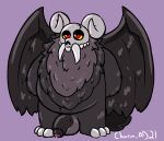  2021 anthro balls belly big_belly black_body charmcharmcharm demon disney flaccid genitals hi_res male overweight overweight_male penis simple_background solo the_owl_house 