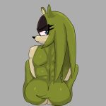  afrosoricid anthro back_muscles butt female fur green_body green_fur looking_at_viewer mammal nude rear_view solo surge_the_tenrec tenrec 