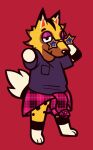  animal_crossing anthro canid canine canis clothed clothing digital_media_(artwork) fur hi_res kyle_(animal_crossing) male mammal multicolored_body multicolored_fur nintendo sartics shirt simple_background smile solo topwear video_games wolf 