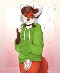  animal_genitalia anthro canid canine clothing fox genitals half_clothed hi_res hoodie male mammal marsaovo matthew_(oop1oop2) saucydiablo sheath solo topwear 