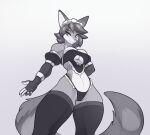  2022 5_fingers anthro breasts canid canine clothed clothing conditional_dnp digital_media_(artwork) eyebrows eyelashes female fingers hair looking_at_viewer mammal navel qualzar smile solo 