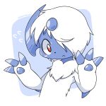  1:1 2022 3_fingers absol ambiguous_gender anthro anthrofied artist_name blush blush_stickers bodily_fluids chest_tuft claws finger_claws fingers fluffy flying_sweatdrops fur grey_body hair hair_over_eye hi_res icon kemono looking_at_viewer monimoni nintendo one_eye_obstructed pawpads pok&eacute;mon pok&eacute;mon_(species) pok&eacute;morph reaction_image red_eyes signature solo sweat sweatdrop tuft video_games white_body white_fur white_hair 