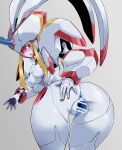  1girl anus armor ass bar_censor bent_over blush breasts censored colored_skin darling_in_the_franxx from_behind hetero horns medium_breasts nipples nude open_mouth pauldrons penis pochincoff pussy red_eyes robot sex shoulder_armor single_horn solo spread_pussy strelizia vaginal white_skin 
