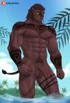  anthro felid final_fantasy final_fantasy_xiv genitals hi_res hrothgar humanoid_genitalia humanoid_penis kraidhiel male mammal muscular penis solo square_enix video_games 