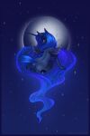  2022 absurd_res anthro breasts butt cutie_mark digital_media_(artwork) equid equine feet female fingers friendship_is_magic full_moon hasbro hi_res horn humanoid_feet looking_at_viewer looking_back mammal moon my_little_pony nude princess_luna_(mlp) solo synkosium toes winged_unicorn wings 