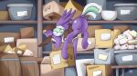  appointed_rounds_(mlp) box butt clothing container cutie_mark delivery_(commerce) delivery_employee dock equid equine female feral hasbro hat headgear headwear hi_res holding_object hooves mail mammal my_little_pony mysticalpha pegasus postal_carrier postal_delivery purple_body purple_eyes raised_tail underhoof uniform wings working 