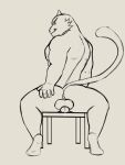  3:4 absurd_res anthro anus balls balls_on_penis big_balls big_butt biped bodily_fluids butt chair cum erection fur furniture genital_fluids genitals hi_res huge_balls humanoid_genitalia incineroar lar_anthro looking_at_viewer male male/male mammal muscular nintendo nude on_chair penis pok&eacute;mon pok&eacute;mon_(species) rear_view simple_background sitting sitting_on_chair smile solo spread_anus spreading tigeraf video_games 
