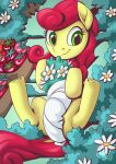  dock earth_pony equid equine female feral flower food fruit green_eyes hair hasbro hi_res hooves horse mammal my_little_pony mysticalpha plant pony red_hair red_tail smile solo strawberry strawberry_sunrise_(mlp) white_flower 