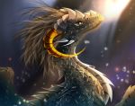  2019 amber_eyes black_fur black_scales curved_horn digital_media_(artwork) dragon eyelashes feral fur hair horn madam_reni_(twokinds) scales solo telleryspyro twokinds wyvern 