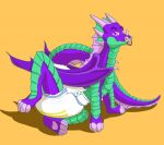  2020 diaper dragon feral male markings pacifier quadruped raised_leg simple_background sitting solo tysuga wings 