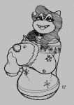  2021 ailurid anthro baggy_clothing big_breasts breasts capreoline cervid christmas christmas_clothing clothing female hi_res holidays laura_panda mammal rapidpanda_(artist) red_panda reindeer snowflake solo sweater topwear ugly_sweater 