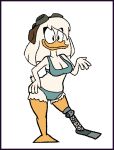  anatid anseriform anthro avian bird clothed clothing della_duck disney duck ducktales ducktales_(2017) female marcodile partially_clothed simple_background solo underwear white_background 
