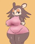  animal_crossing animated anthro areola big_breasts black_eyes bouncing_breasts breasts brown_areola brown_body brown_nipples clothing dress eulipotyphlan eyeliner eyes_closed featureless_crotch female half-closed_eyes hedgehog huge_thighs kiseff makeup mammal narrowed_eyes navel nintendo nipples nude raised_arms sable_able short_playtime slightly_chubby solo thick_thighs undressing video_games wide_hips 