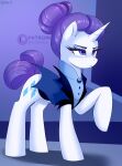  absurd_res clothed clothed_feral clothing english_text equid equine eyelashes female feral friendship_is_magic fur hair hi_res horn mammal my_little_pony purple_hair rarity_(mlp) solo text unicorn white_body white_fur xjenn9 