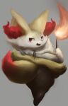  accessory anthro black_body black_eyelashes black_fur black_lips braixen canid canine featureless_feet female fire fluffy fluffy_tail fur hasukii holding_object kemono lips looking_at_viewer looking_back mammal multicolored_body multicolored_fur nintendo open_mouth pok&eacute;mon pok&eacute;mon_(species) red_body red_eyes red_fur red_nose red_tongue smile stick tongue two_tone_body two_tone_fur two_tone_tail video_games white_body white_fur yellow_body yellow_ears yellow_fur yellow_tail 