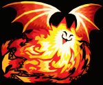  :3 ambiguous_gender batafire black_background bridgeoffaust chiropteran eyes_closed fire flying kirby_(series) mammal multicolored_body nintendo open_mouth orange_body red_body simple_background smile video_games wings yellow_body 