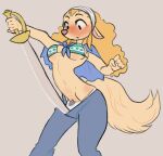  anthro canid canine canis domestic_dog female genitals hi_res mammal melee_weapon one_piece pussy sunnyhoneybone sword wanda_(one_piece) weapon 