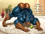  all_fours anthro ass_up back_muscles ball big_butt big_muscles black_body black_nails bubble_butt butt butt_only canid canine canis colored_nails dobermann domestic_dog first_person_view from_front_position green_eyes huge_hips huge_muscles huge_thighs inside jack-o&#039;_pose long_ears looking_at_viewer looking_nervious male mammal mrmapolomi multicolored_body muscular muscular_anthro muscular_male nails nervous pinscher pinup pose presenting presenting_hindquarters short_tail solo tennis_ball thick_thighs two_tone_body wide_hips 
