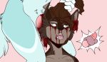  ahegao anthro balls big_balls big_penis blood blood_from_eye blood_from_mouth blood_in_mouth blood_on_face bodily_fluids brain_knotting canid canine canis close-up corpse death domestic_dog duo ear_penetration erection eye_roll genitals gore grotesque_death hair husky knot kody_(ribr0t) looking_pleasured male male/male male_penetrated male_penetrating mammal mindfuck necrophilia nordic_sled_dog nosebleed nude open_mouth penetration penis pulling_hair ribr0t simple_background snuff spitz thrusting tongue tongue_out touching_hair ulrich_milla wolf 