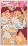  andromorph andromorph_(lore) comic didelphid erection felid feline foreskin funkybun genitals hi_res intersex lynx male mammal marsupial nude penis public showers text trans_(lore) trans_man_(lore) 