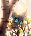  floating fusion gingy_k_fox hi_res jirachi legendary_pok&eacute;mon looking_at_viewer minccino nature nintendo outside plant pok&eacute;mon pok&eacute;mon_(species) pok&eacute;mon_fusion ribbons solo tree video_games 