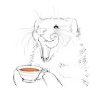  beverage blush container cup domestic_ferret drinking feral ichigodawashi long_tongue mammal mustela mustelid musteline sketch solo tea tea_cup tongue true_musteline 