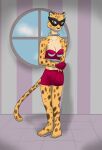 absurd_res anthro beastars breasts cheetah cleavage clothed clothing collar conditional_dnp dominatrix felid feline female giftheck gloves handwear hi_res mammal mask sheila_(beastars) solo 