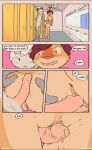  andromorph andromorph_(lore) comic didelphid erection exhibitionism felid feline foreskin funkybun genitals hi_res intersex lynx male mammal marsupial nude penis public pussy rubbing showers text trans_(lore) trans_man_(lore) 