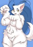  absurd_res anthro anthrofied belly_tuft big_hands breast_tuft capcom crotch_tuft curvy_figure darkstalkers digital_media_(artwork) domestic_cat eyebrows felicia_(darkstalkers) felid feline felis female hi_res kemono kjm_video looking_aside mammal navel paw_pose pose pupils slit_pupils snaggle_tooth solo thick_eyebrows thick_thighs tuft video_games voluptuous white_body wide_hips 