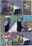  2021 anthro babystar biped comic detailed_background dialogue duo english_text female fur gem_(babystar) hair hi_res male onomatopoeia sitting sound_effects speech_bubble standing text 