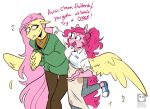  anthro anthrofied apron clothing dialogue earth_pony english_text equid equine female fluttershy_(mlp) friendship_is_magic hasbro horse jewelry mammal my_little_pony necklace pegasus pinkie_pie_(mlp) pony redxbacon simple_background text white_background wings 