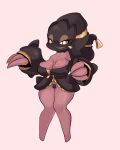  animate_inanimate anthro big_breasts breasts claws doll female living_doll mega_banette mega_evolution nintendo pok&eacute;mon pok&eacute;mon_(species) sharp_claws sharp_teeth short_stack simple_background sollarian solo teeth video_games zipper zipper_mouth 