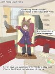  2011 3:4 anthro babystar biped bottomwear clothing coat comic detailed_background dialogue english_text female fur gem_(babystar) hair hi_res pants solo standing text topwear 