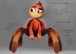  arachnid arthropod black_eyes dreamworks english_text floriane_marchix fur ms._tarantula_(the_bad_guys) mygalomorph official_art orange_body orange_fur simple_background solo spider tarantula tattoo text the_bad_guys 