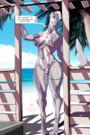  alexis_(character) alexis_character anthro athletic athletic_anthro bikini breasts clothing delta.dynamics deltadynamics female fish hi_res marine muscular scar shark solo swimwear 