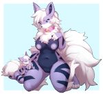  absurd_res anthro arcanine breasts canid canine duo female fur genitals growlithe hair hi_res kitsuneten mammal nintendo nipples nude pok&eacute;mon pok&eacute;mon_(species) pussy smile video_games 