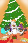  2020 christmas christmas_tree detailed_background diaper dragon gift group hi_res holidays plant sitting sleeping tree trio tysuga young 