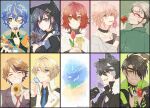  6+boys :d :o animal_ears animal_hood anniversary aragami_oga arurandeisu astel_leda bangs beard black_choker black_flower black_gloves black_hair black_jacket black_shirt black_vest blonde_hair blue_eyes blue_flower blue_hair blue_necktie bodysuit bodysuit_under_clothes bracelet brown_vest camellia cat_hood choker closed_eyes collar collared_shirt column_lineup copyright_name daisy dark-skinned_male dark_skin ear_piercing earrings everyone eyepatch facial_hair fang flower from_behind from_side fur-trimmed_jacket fur_trim gem gerbera glasses gloves gold_trim green_eyes green_gemstone green_jacket green_necktie grey_hair grin hair_between_eyes hair_flower hair_ornament hair_over_one_eye hair_slicked_back hair_strand hairclip half_gloves half_updo hanasaki_miyabi highres hirokabii holding holding_flower holostars hood hooded_jacket horns index_finger_raised jackal_boy jackal_ears jacket jewelry kageyama_shien kanade_izuru kishido_temma lapel_pin light_blush lightning_bolt_hair_ornament lightning_bolt_symbol lily_(flower) looking_at_viewer looking_back male_focus mature_male mole mole_under_eye multicolored_hair multiple_boys neck_ribbon necklace necktie nemophila_(flower) no_bangs one_eye_closed open_clothes open_jacket open_shirt orange_hair orange_jacket padded_jacket parted_bangs partially_fingerless_gloves pendant pendant_choker piercing pink_flower pink_hair polka_dot polka_dot_background portrait purple_eyes purple_flower purple_rose purple_shirt red-framed_eyewear red_flower red_hair red_ribbon red_rose ribbon rikka_(holostars) rose sharp_teeth shirt shirt_under_shirt short_hair sideways_glance signature single_earring single_horn sleeves_past_wrists smile spiked_collar spikes straight-on streaked_hair sunflower sweater teeth tie_clip tulip turtleneck two-tone_hair undershirt v-neck v-shaped_eyebrows vest wavy_hair white_jacket white_necktie white_shirt white_sweater yellow_eyes yellow_ribbon yukoku_roberu 