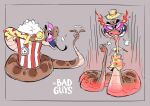  absurd_res angry chibetto clothing concept_art dreamworks eating eyewear feral food glasses hat headgear headwear hi_res mr._snake_(the_bad_guys) multiple_poses official_art popcorn pose reptile scalie shirt snake solo the_bad_guys topwear 