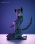  3d_(artwork) anthro brittany butt digital_media_(artwork) felid feline female furry invalid_tag leopard mammal monarquis nude pantherine rendered sex snow snow_leopard 
