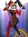  batman_(series) blonde_hair breasts clothed clothing dc_comics female furry hair hammer harley_quinn invalid_tag lagomorph leporid mammal nsfw rabbit sfw solo tools zombikiss 