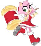  3_fingers alpha_channel amy_rose anthro boots bracelet breasts clothed clothing digital_media_(artwork) dress eulipotyphlan eyelashes female fingers footwear fur gloves green_eyes hair hammer handwear hedgehog hi_res holding_object holding_weapon jewelry looking_back mammal melee_weapon open_mouth pink_body rear_view sega shoes simple_background smile solo sonic_the_hedgehog_(series) teeth thousandarms tongue tools topwear transparent_background video_games weapon 