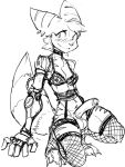  2022 anthro balls black_and_white blush bottomless bottomless_anthro bottomless_female bra clothed clothing crossgender crouching cybernetic_arm cybernetic_limb ear_piercing erection female fishnet fishnet_legwear ftg_crossgender fti_crossgender garter_belt garter_straps genitals guoh gynomorph humanoid_genitalia humanoid_penis intersex legwear lingerie lombax mammal monochrome penis piercing ratchet_and_clank rivet_(ratchet_and_clank) sketch smile solo sony_corporation sony_interactive_entertainment underwear video_games 