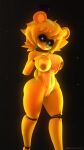  9:16 animatronic anthro areola big_breasts bow_tie breasts clothing creepy_smile dash23 female five_nights_at_freddy&#039;s fredina&#039;s_nightclub fur genitals golden_freddy_(fnaf) golden_fredina_(cally3d) hair hat headgear headwear hi_res humanoid looking_at_viewer machine mammal nipples nude pinup pose pussy robot scottgames smile solo thick_thighs ursid video_games yellow_body 