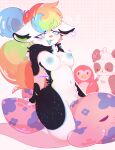  &lt;3 &lt;3_eyes blue_eyes blush blush_lines bodily_fluids breasts ears_down female fluffabeep fluffy fluffy_tail genital_fluids genitals grinding hair hi_res kneeling looking_pleasured masturbation moan multicolored_hair multicolored_tail neck_tuft nipples pivoted_ears plushie pussy pussy_juice rainbow_hair rainbow_tail simple_background solo solo_focus tuft vaginal vaginal_masturbation 