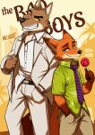  absurd_res canid canine canis clothed clothing disney dreamworks drks duo fox fur hair hi_res male male/male mammal mr._wolf_(the_bad_guys) narrowed_eyes nick_wilde the_bad_guys wolf zootopia 