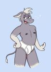  anthro asinus blonde_hair blue_background briefs briefs_only clothed clothing donk_(donkdork) donkey equid equine fur grey_body grey_fur hair hand_on_hip hi_res looking_away male mammal nipples open_mouth simple_background smallfryspy solo sparkles tighty_whities tongue_showing underwear underwear_only white_briefs white_clothing white_underwear 