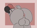  anthro anus ball_tuft balls bent_over big_anus big_balls big_butt butt clothing domestic_rabbit ear_tuft ears_back ears_down fool&#039;s_hat genitals hat headgear headwear hi_res jesterokoo lagomorph leporid looking_away lop_rabbit male mammal nude oryctolagus pivoted_ears presenting presenting_anus presenting_balls presenting_hindquarters rabbit raised_tail rokoo_(jesterokoo) simple_background solo submissive submissive_anthro submissive_male tuft 